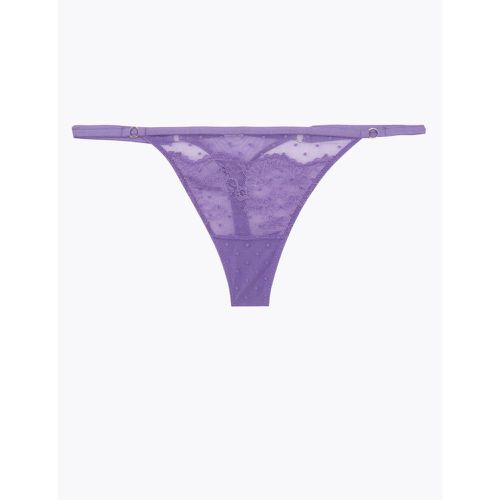 Flirty Mesh & Lace Low Rise Thong purple - Marks & Spencer - Modalova