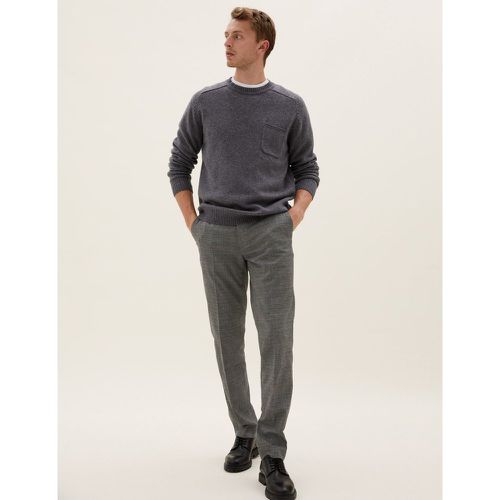 Slim Fit Checked Stretch Trousers grey - Marks & Spencer - Modalova