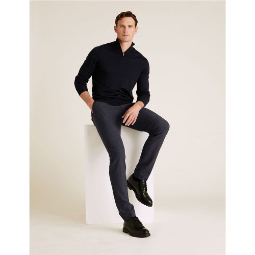 Skinny Fit Textured Trousers navy - Marks & Spencer - Modalova
