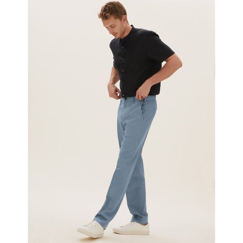 Regular Fit Flat Front Trousers navy - Marks & Spencer - Modalova