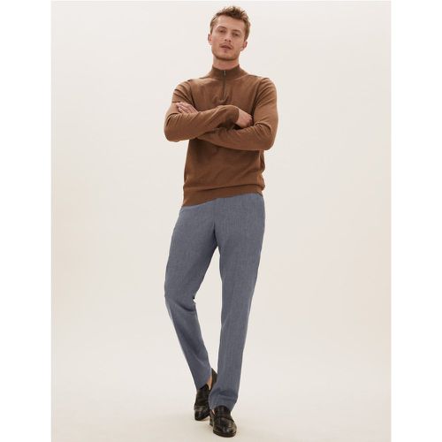 Regular Fit Flat Front Trousers blue - Marks & Spencer - Modalova