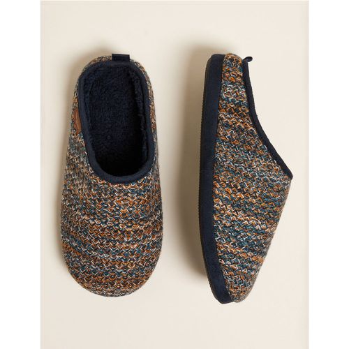Fur Lined Knitted Mule Slippers orange - Marks & Spencer - Modalova