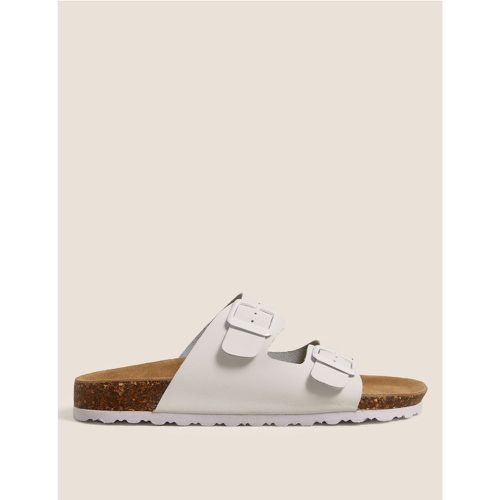 Leather Two Strap Sandals white - Marks & Spencer - Modalova