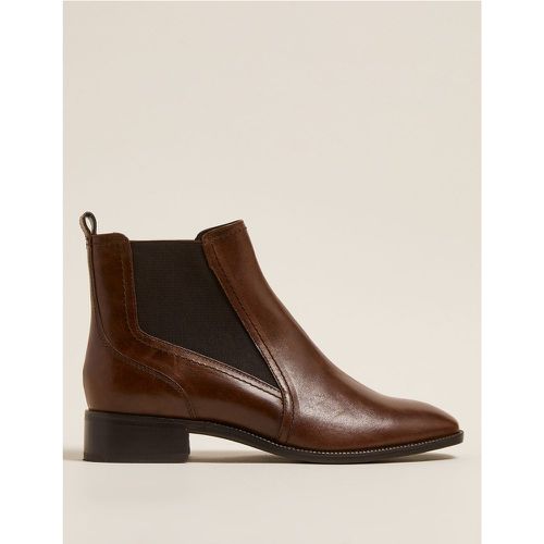 Wide Fit Leather Chelsea Ankle Boots brown - Marks & Spencer - Modalova