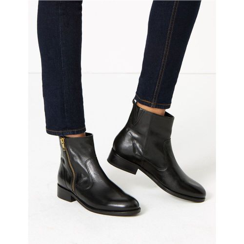 Leather Ankle Boots black - Marks & Spencer - Modalova