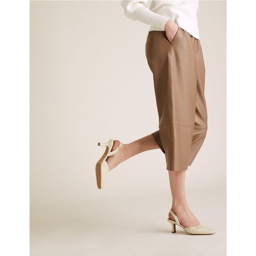Leather Square Toe Slingback Shoes beige - Marks & Spencer - Modalova