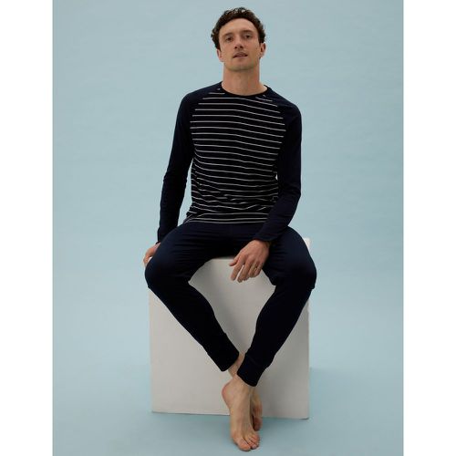 Pure Cotton Striped Pyjama Set navy - Marks & Spencer - Modalova
