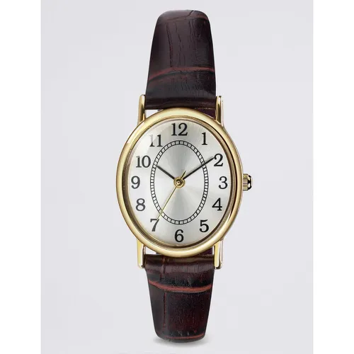 Oval Face Classic Strap Watch brown - Marks & Spencer - Modalova