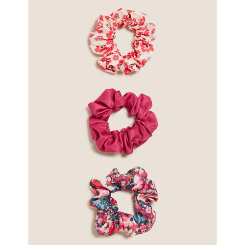 Pack Satin Printed Scrunchies pink - Marks & Spencer - Modalova