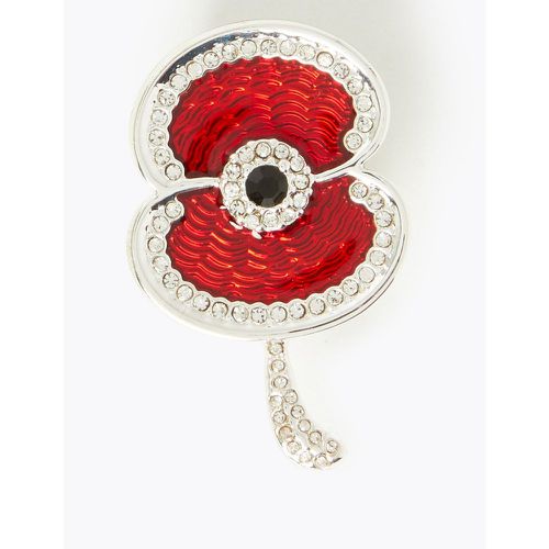 The Poppy Collection® Hero Sparkle Poppy Brooch silver - Marks & Spencer - Modalova
