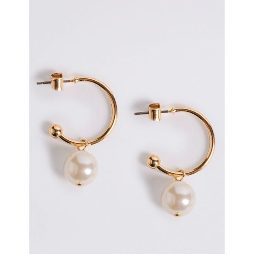 Pearl Drop Hoop Earrings gold - Marks & Spencer - Modalova