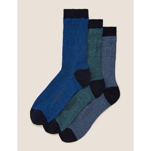 Pack Striped Gentle Grip Socks blue - Marks & Spencer - Modalova