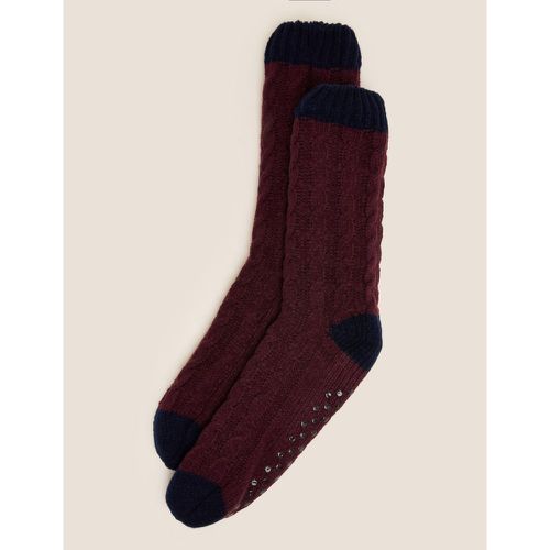Supersoft Cable Knit Slipper Socks red - Marks & Spencer - Modalova