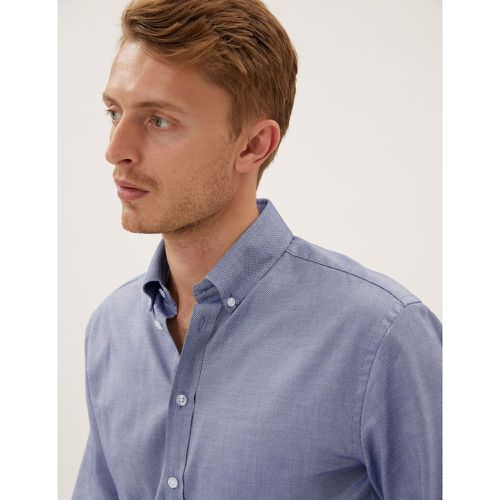 Tailored Fit Pure Cotton Luxury Shirt navy - Marks & Spencer - Modalova