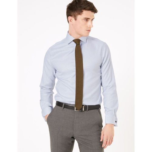 Tailored Fit Pure Cotton Textured Shirt grey - Marks & Spencer - Modalova