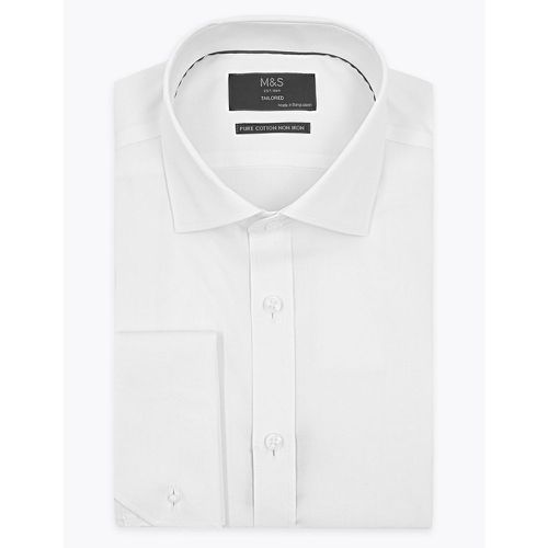 Tailored Fit Pure Cotton Twill Shirt - Marks & Spencer - Modalova