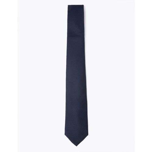 Textured Pure Silk Tie navy - Marks & Spencer - Modalova