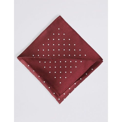 Pure Silk Spot Print Pocket Square red - Marks & Spencer - Modalova