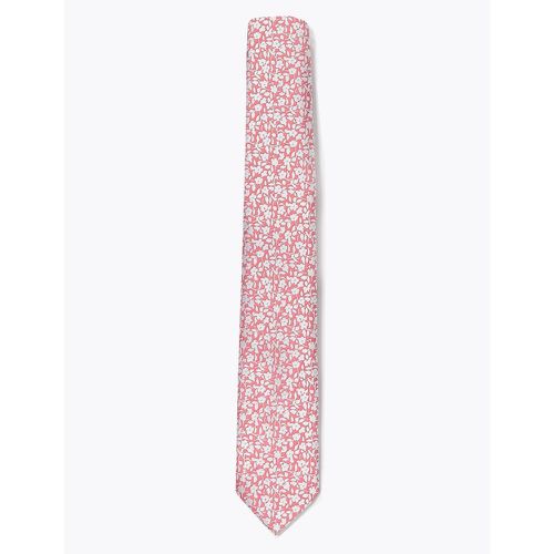 Skinny Woven Floral Tie pink - Marks & Spencer - Modalova