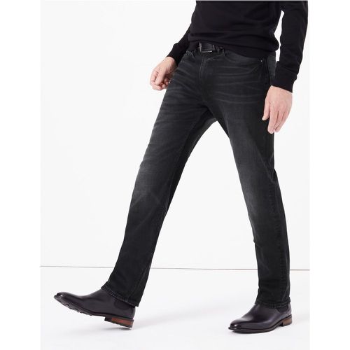 Straight Fit Vintage Wash Stretch Jeans black - Marks & Spencer - Modalova