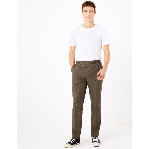 Brown Checked Slim Fit Trousers brown - Marks & Spencer - Modalova
