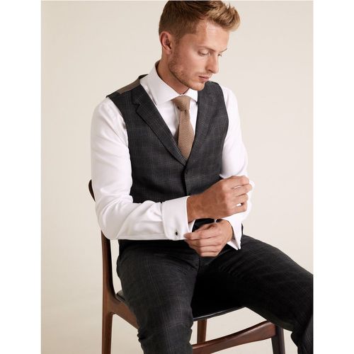 Tailored Fit Pure Wool Checked Waistcoat - Marks & Spencer - Modalova