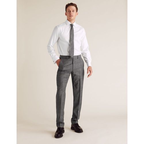 Tailored Fit Pure Wool Checked Trousers - Marks & Spencer - Modalova