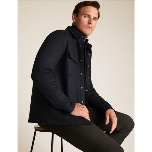 Wool Overshirt black - Marks & Spencer - Modalova