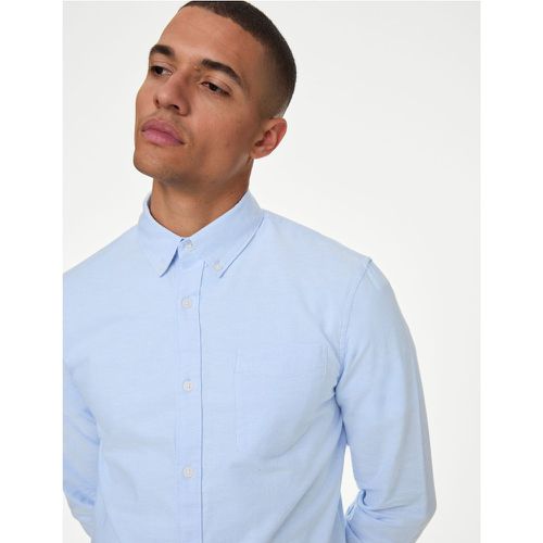Slim Fit Pure Cotton Oxford Shirt - Marks & Spencer - Modalova
