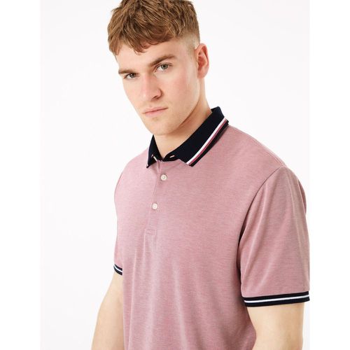 Textured Tipped Polo Shirt purple - Marks & Spencer - Modalova