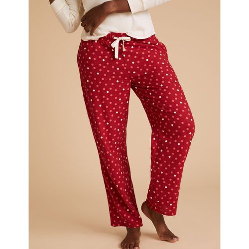 Cotton Spot Print Pyjama Bottoms red - Marks & Spencer - Modalova