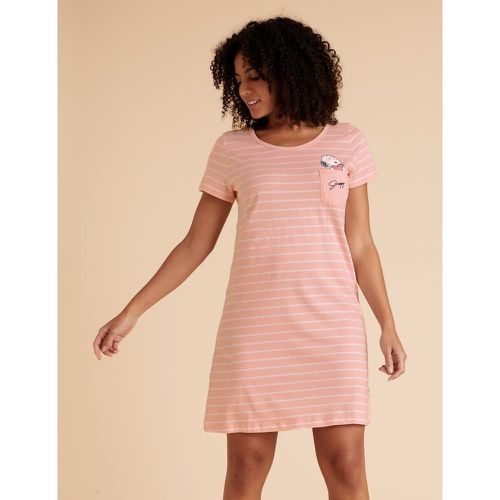 Pure Cotton Snoopy™ Short Nightdress pink - Marks & Spencer - Modalova