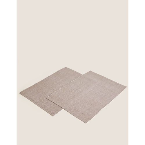 Set of 2 Ribbed Woven Placemats beige - Marks & Spencer - Modalova