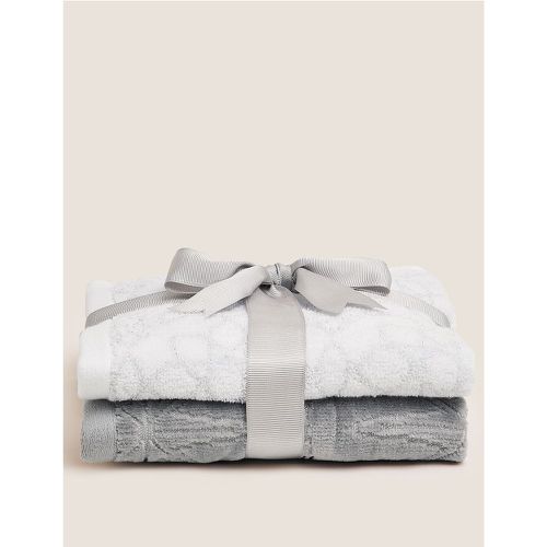 Pack Cotton Mix Shimmer Towels grey - Marks & Spencer - Modalova