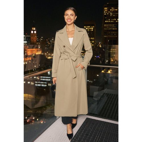 Gabardine trench à double boutonnage - CUPSHE - Modalova