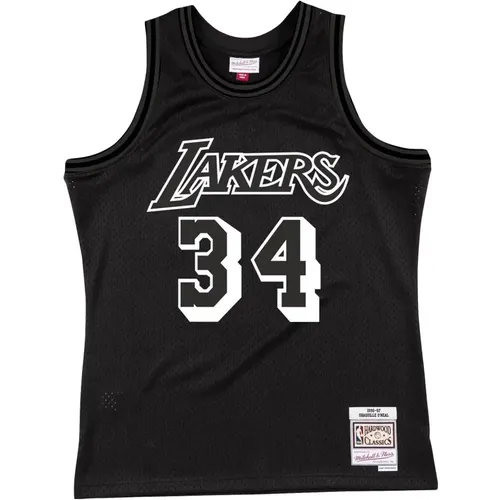 Shaquille o'neal los angeles lakers '96 maglia bianca con logo nba - Mitchell & Ness - Modalova