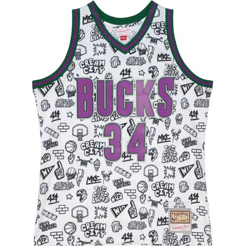 Canottiera Milwaukee BUCks NBA Doodle Swingman 2000 Ray Allen - Mitchell & Ness - Modalova