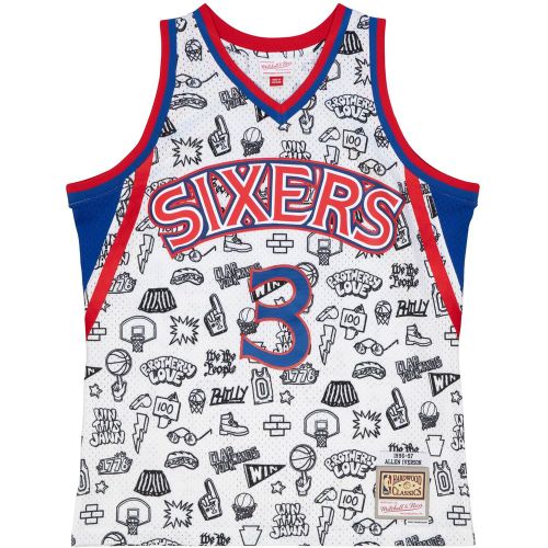 Canottiera Philadelphia 76ers NBA Doodle Swingman 1996 Allen Iverson - Mitchell & Ness - Modalova