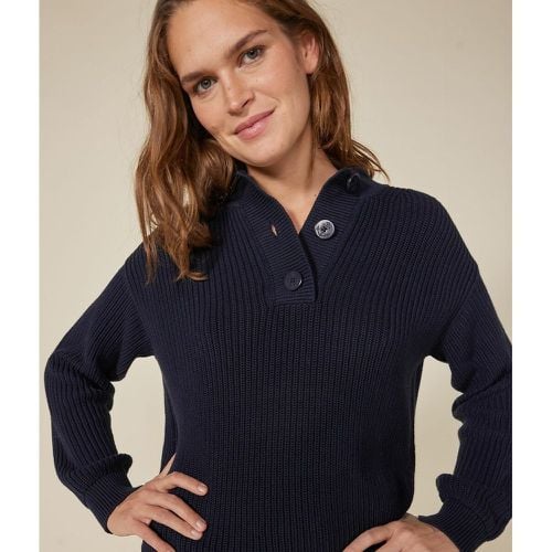 Cotton Half Zip Jumper in Chunky Knit - PETIT BATEAU - Modalova