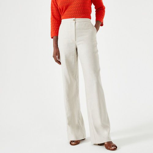 Linen Blend Trousers with Wide Leg, Length 33.5" - Anne weyburn - Modalova