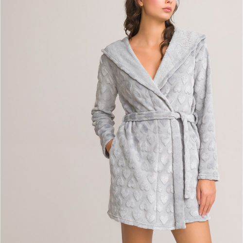 Embossed Heart Bathrobe in Fleece with Hood - Anne weyburn - Modalova