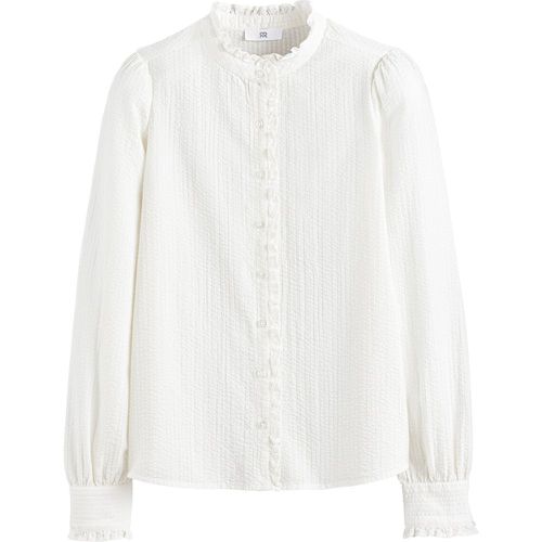 Cotton Victorian Collar Shirt with Long Sleeves - LA REDOUTE COLLECTIONS - Modalova