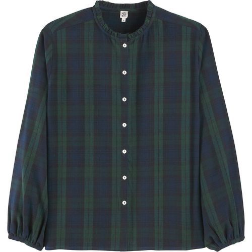 Checked Cotton Shirt with Ruffled Victorian Collar - LA REDOUTE COLLECTIONS - Modalova