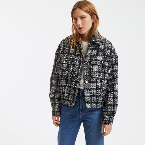 Recycled Cropped Fitted Jacket in Houndstooth Check - LA REDOUTE COLLECTIONS - Modalova