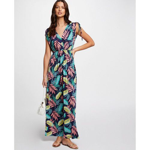 Draping Maxi Dress in Leaf Print - Morgan - Modalova