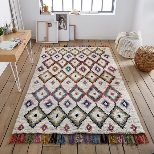 Ourika Berber Style Geometric Tassel 100% Wool Rug - LA REDOUTE INTERIEURS - Modalova