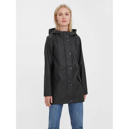 Long Hooded Waxed Jacket - Vero Moda - Modalova