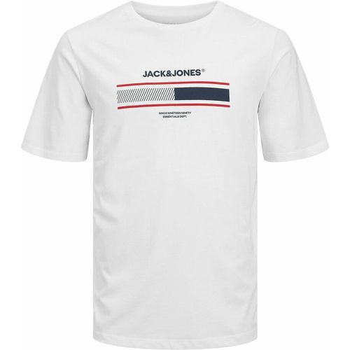 Logo Print Cotton T-Shirt with Crew Neck - jack & jones - Modalova