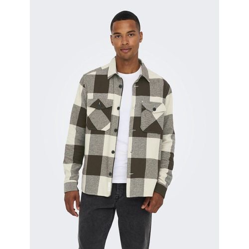 Milo Checked Flannel Shacket in Cotton and Straight Fit - Only & Sons - Modalova