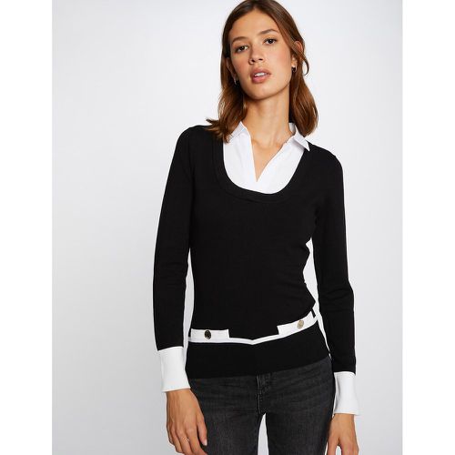 Fine Knit Jumper with Shirt Collar - Morgan - Modalova